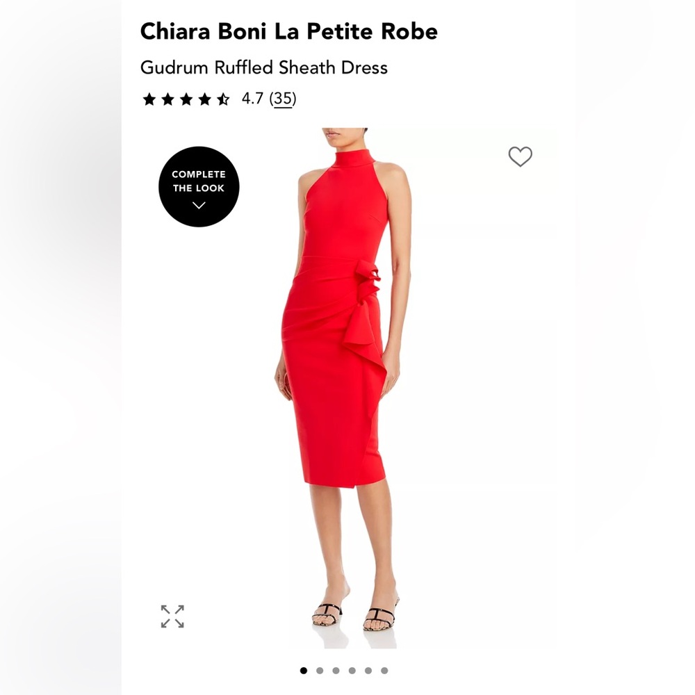 NEW Chiara Boni La Petite Robe Gudrum Halter Ruffled Midi Sheath Dress.